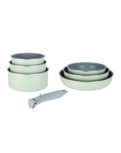 Sitrremovable Family Kochgeschirr-Set aus recyceltem gepresstem Aluminium, 7-teilig, hellgrün