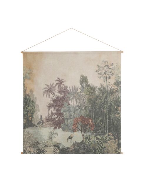 Mehrfarbige tropische Leinwand - 145 x 145 cm