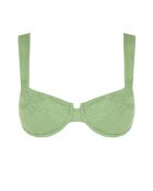 Pistazien-Bikinioberteil mit Balconet-Print