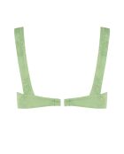 Pistazien-Bikinioberteil mit Balconet-Print