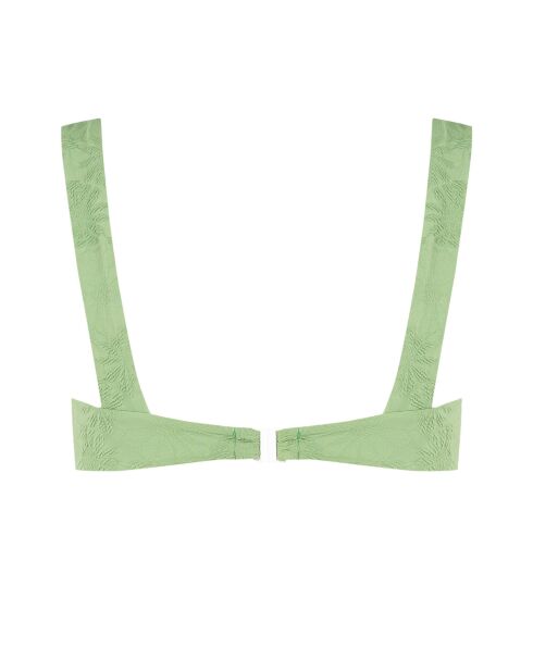 Pistazien-Bikinioberteil mit Balconet-Print