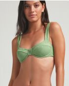 Pistazien-Bikinioberteil mit Balconet-Print
