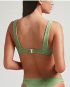 Pistazien-Bikinioberteil mit Balconet-Print