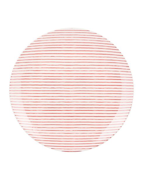 Set de vajilla Decoración Bayadere de porcelana rojo/gris, 18 piezas