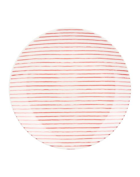 Set de vajilla Decoración Bayadere de porcelana rojo/gris, 18 piezas