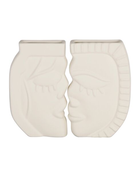 Vase x 2 Greeka beige - H: 23 cm