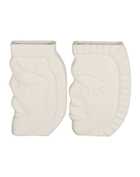 Vase x 2 Greeka beige - H: 23 cm