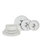 Juego de vajilla de porcelana Black Floral Decor - 18 piezas