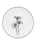 Juego de vajilla de porcelana Black Floral Decor - 18 piezas