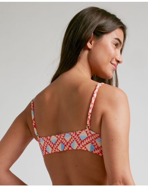 Top mohawk de encaje multicolor