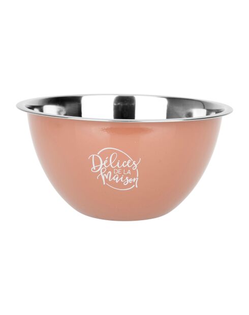 Patissons Collection mengkom van roestvrij staal in blauw/roze - D.18 cm