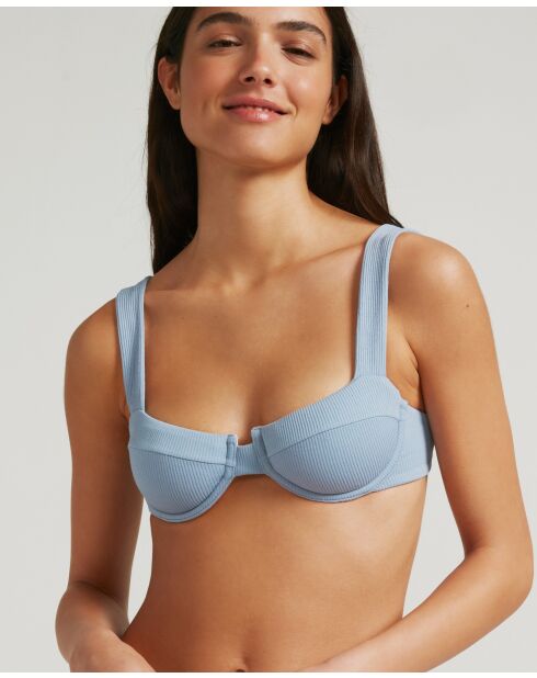 Blaues Balconette Stone Bikinioberteil