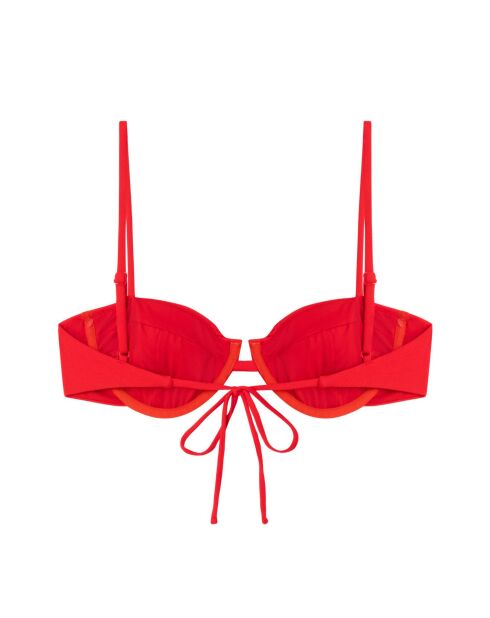 Rode tango-bikinitop met balkon