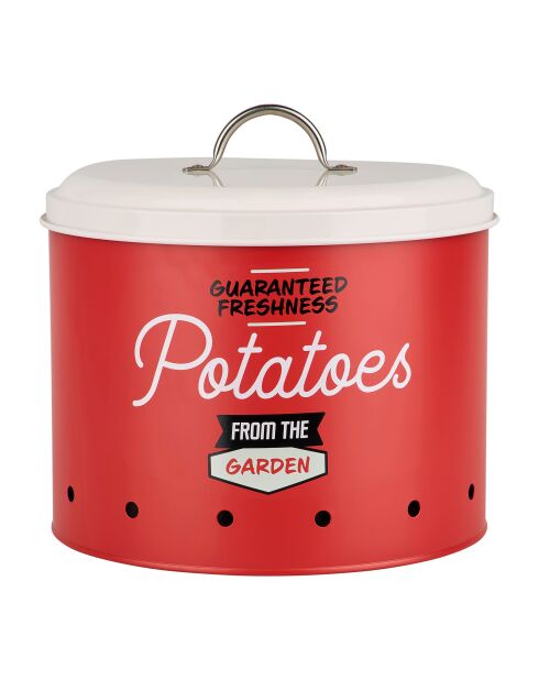 Betty Decor Iron Opbergdoos Wit/Rode Aardappel - D.22,5 cm