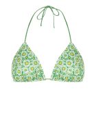 Top Triangle Lupita imprimé fond vert