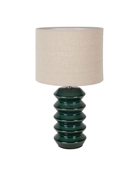 Verda lamp in smaragdgroen en ecru - 23 x 40 cm