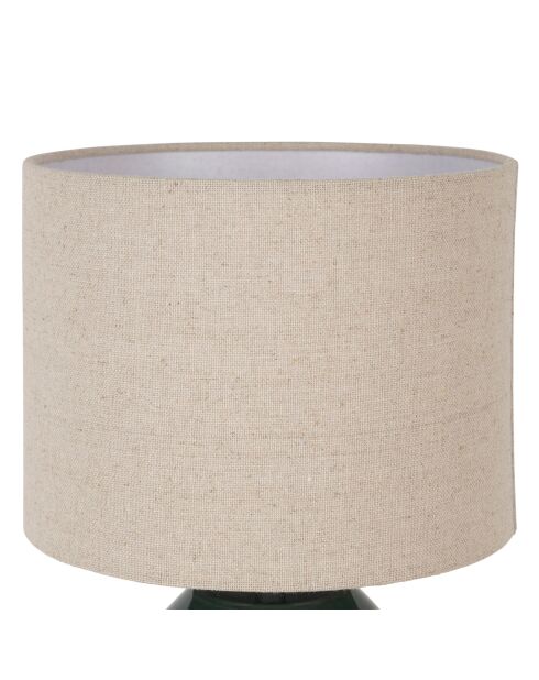 Verda lamp in smaragdgroen en ecru - 23 x 40 cm