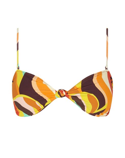 Mehrfarbiges Fuego Bandeau Bikinioberteil