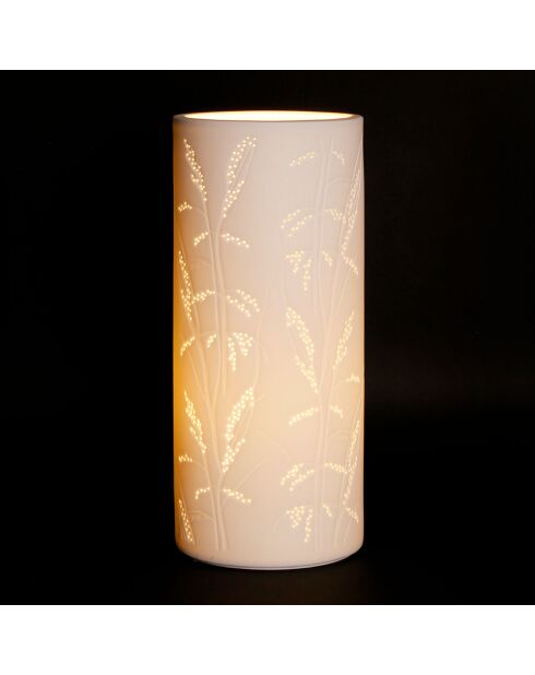 Lampe terre Boheme blanche - D12xh28 cm