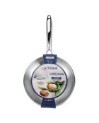 Charleston grijze glanzende roestvrijstalen pan met gebogen vorm - D.24 cm