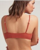 Bikinitop van terracotta kant