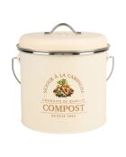 Solange Décor Compost beige ijzeren keukencompostbak - D.18 cm