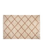 Geometrisch tapijt in wit en terracotta - 230 x 160 cm