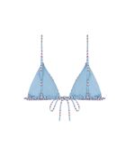 Top de bikini triangular azul Comporta