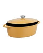 Tradifonte gelber ovaler Kochtopf aus emailliertem Gusseisen, 6,5 l