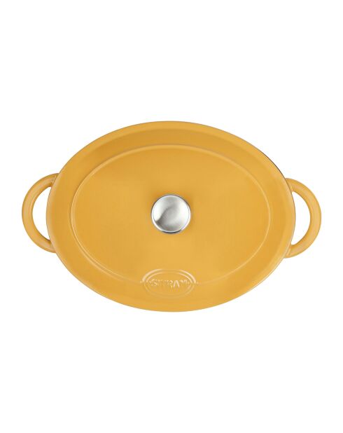 Tradifonte gele ovale geëmailleerde gietijzeren braadpan - 6,5 L