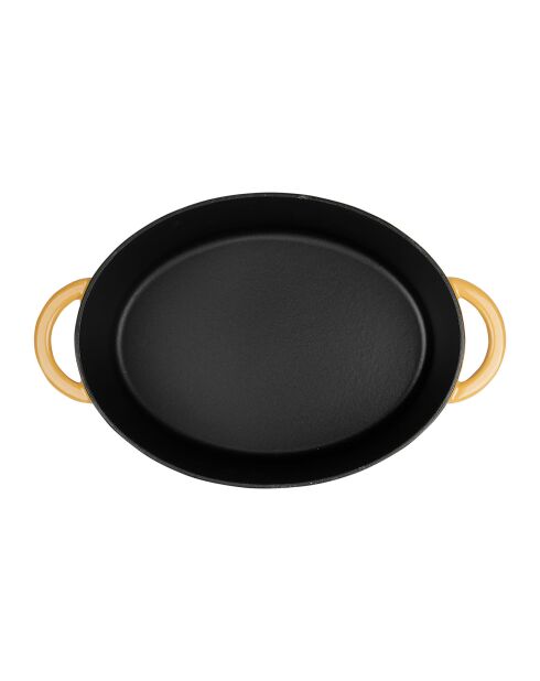 Tradifonte gele ovale geëmailleerde gietijzeren braadpan - 6,5 L