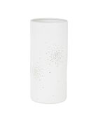 Witte plantaardige cilinderlamp - D11xH24 cm - E14-25W - porseleinen kabel van 1,70 m