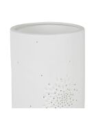 Witte plantaardige cilinderlamp - D11xH24 cm - E14-25W - porseleinen kabel van 1,70 m