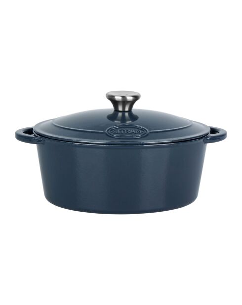 Tradifonte blauwe ovale geëmailleerde gietijzeren braadpan - 4 L