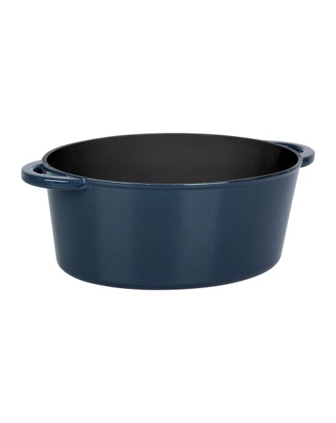 Tradifonte blauwe ovale geëmailleerde gietijzeren braadpan - 4 L