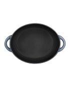 Blauer ovaler Kochtopf aus emailliertem Gusseisen von Tradifonte, 4 l