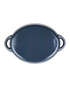 Blauer ovaler Kochtopf aus emailliertem Gusseisen von Tradifonte, 4 l