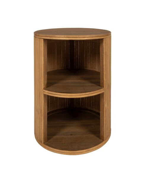 Mesita de noche natural Saori con 2 nichos - 31 x 41 cm