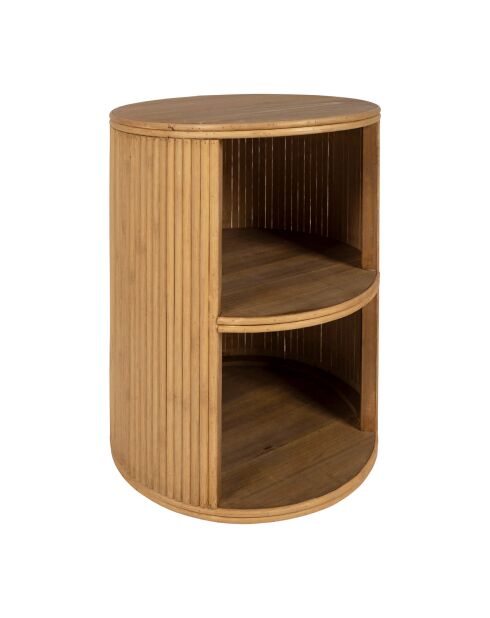 Mesita de noche natural Saori con 2 nichos - 31 x 41 cm