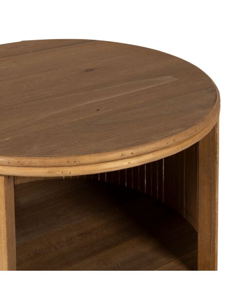 Mesita de noche natural Saori con 2 nichos - 31 x 41 cm