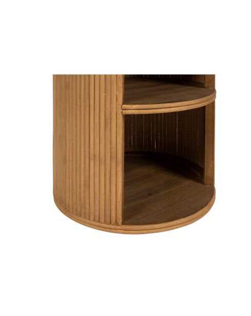 Mesita de noche natural Saori con 2 nichos - 31 x 41 cm