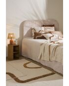 Mesita de noche natural Saori con 2 nichos - 31 x 41 cm