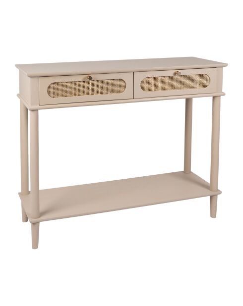 Consola Nolita gris con 2 cajones - 90 x 30 x 75 cm