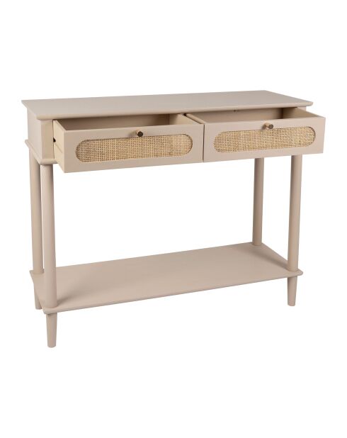 Consola Nolita gris con 2 cajones - 90 x 30 x 75 cm