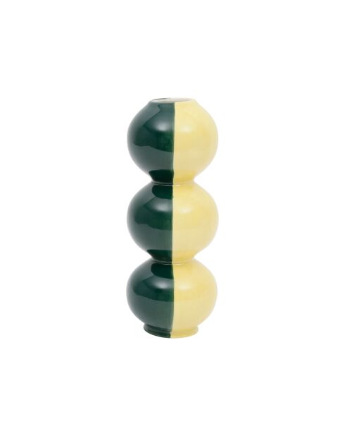 Vase Lumi jaune et émeraude - 8,5  x  22,5 cm