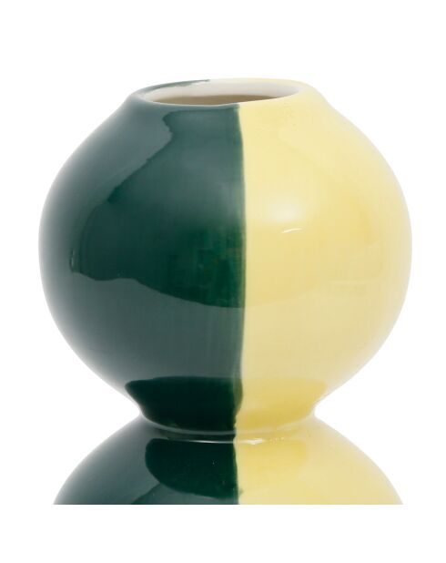 Vase Lumi jaune et émeraude - 8,5  x  22,5 cm
