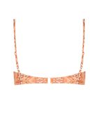 Bikinitop van terracotta met knoopsluiting en bandana