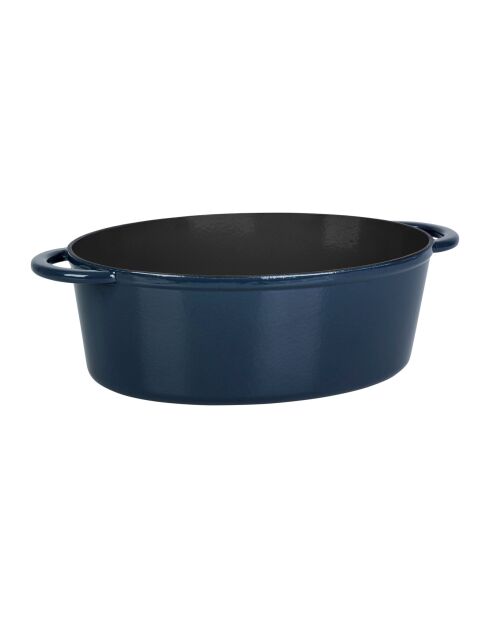 Tradifonte blauwe ovale geëmailleerde gietijzeren braadpan - 6,5 L