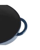 Tradifonte Kochtopf aus emailliertem Gusseisen, oval, blau, 6,5 l