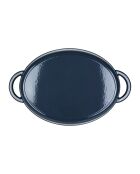 Tradifonte Kochtopf aus emailliertem Gusseisen, oval, blau, 6,5 l